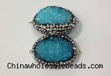 NGC649 20*30mm - 25*35mm freeform druzy agate connectors wholesale