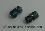 NGC6524 12*25mm tube agate gemstone connectors wholesale