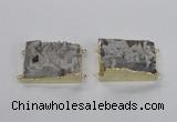 NGC661 25*30mm - 30*40mm rectangle druzy agate connectors wholesale