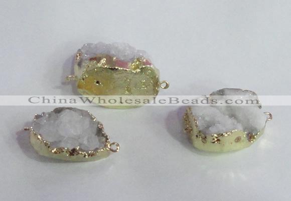 NGC685 20*30mm - 25*35mm freeform druzy quartz connectors