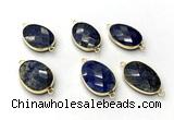 NGC7059 17*22mm faceted oval lapis lazuli connectors