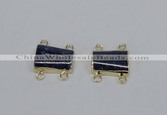 NGC728 13*18mm trapezoid lapis lazuli connectors wholesale