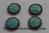 NGC7531 24mm faceted coin turquoise connectors wholesale
