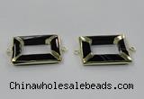 NGC886 30*40mm rectangle black agate connectors wholesale