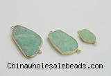 NGC950 15*20mm - 25*40mm freeform amazonite gemstone connectors