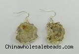 NGE101 20*25mm - 25*30mm freeform druzy agate gemstone earrings