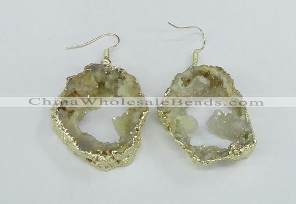 NGE103 30*35mm - 35*40mm freeform druzy agate gemstone earrings