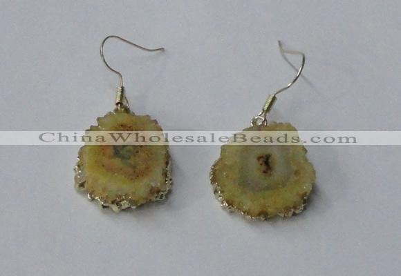 NGE129 18*20mm - 20*25mm freeform druzy agate gemstone earrings