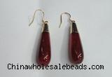 NGE15 10*40mm teardrop agate gemstone earrings wholesale