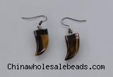 NGE153 11*20mm – 11*22mm oxhorn tiger eye gemstone earrings