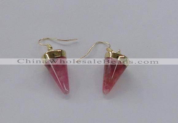 NGE155 11*20mm – 12*22mm cone agate gemstone earrings wholesale