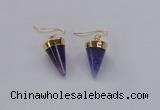 NGE159 11*20mm – 12*22mm cone agate gemstone earrings wholesale