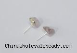NGE166 4*6mm – 5*8mm freeform rose quartz gemstone earrings