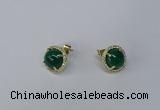 NGE180 10mm flat round agate gemstone earrings wholesale