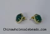 NGE185 12mm flat round agate gemstone earrings wholesale