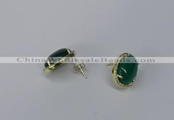 NGE197 10*14mm oval agate gemstone earrings wholesale