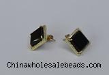 NGE203 12*12mm square agate gemstone earrings wholesale