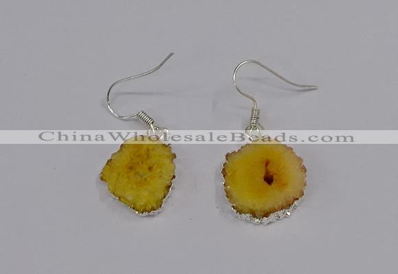 NGE206 18*20mm - 20*25mm freeform druzy agate gemstone earrings