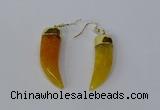 NGE227 10*40mm - 12*45mm oxhorn agate gemstone earrings wholesale