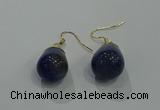 NGE237 15*20mm teardrop agate gemstone earrings wholesale