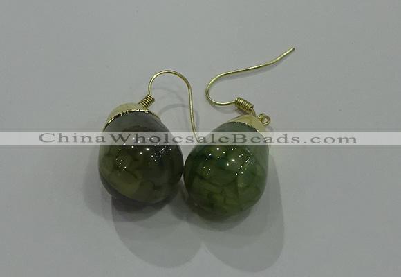 NGE238 15*20mm teardrop agate gemstone earrings wholesale