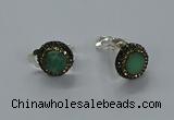 NGE283 15mm - 16mm coin australia chrysoprase earrings wholeasle