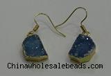 NGE324 10*14mm - 12*16mm freeform druzy agate gemstone earrings