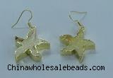 NGE389 20mm - 22mm starfish druzy agate earrings wholesale