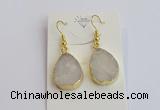 NGE400 15*20mm teardrop druzy agate gemstone earrings wholesale