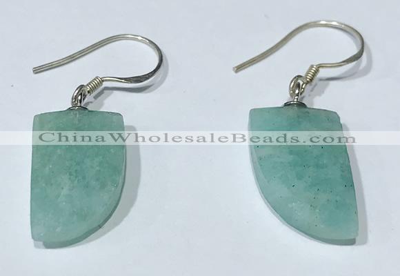 NGE424 10*15mm horn-shaped amazonite earrings wholesale