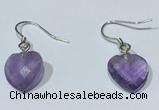 NGE431 10*10mm heart-shaped amethyst earrings wholesale