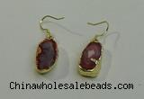 NGE5009 10*22mm - 12*25mm freeform red agate gemstone earrings