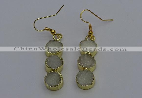 NGE5040 10*30mm - 10*32mm druzy agate gemstone earrings wholesale