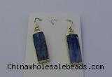 NGE5102 9*25mm rectangle blue kyanite earrings wholesale