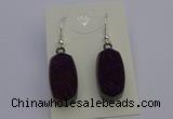 NGE5145 10*22mm - 12*25mm freeform plated druzy quartz earrings