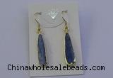 NGE5157 8*25mm flat teardrop blue kyanite earrings wholesale