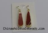 NGE5171 10*28mm - 10*30mm flat teardrop mookaite earrings