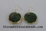 NGE59 30mm flat round agate gemstone earrings wholesale