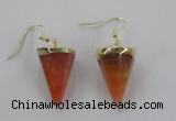 NGE61 14*20mm - 15*22mm cone agate gemstone earrings wholesale