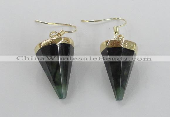 NGE65 14*20mm - 15*22mm cone agate gemstone earrings wholesale