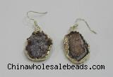 NGE80 18*25mm - 20*25mm freeform druzy agate gemstone earrings