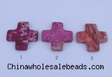 NGP03 5PCS 45*45mm cross dyed imperial jasper pendants wholesale