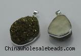 NGP1002 25*35mm - 35*45mm freeform druzy agate beads pendant