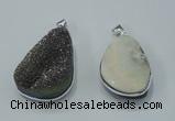 NGP1003 25*35mm - 35*45mm freeform druzy agate beads pendant