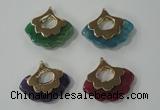 NGP1074 8*25*28mm agate gemstone pendants with brass setting