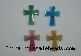 NGP1080 32*42mm cross agate gemstone pendants wholesale