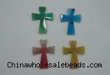 NGP1080 32*42mm cross agate gemstone pendants wholesale