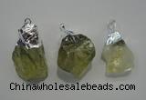 NGP1086 20*30mm - 25*50mm nuggets yellow quartz pendants