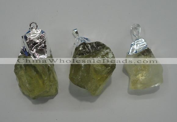 NGP1086 20*30mm - 25*50mm nuggets yellow quartz pendants