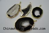 NGP1120 35*50 - 60*70mm freeform druzy agate pendants with brass setting